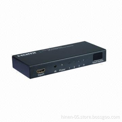 Ultra-High Performance 4 Ports HDMI Amplifier Switcher, Supports Highest Video Resolution 1,080p